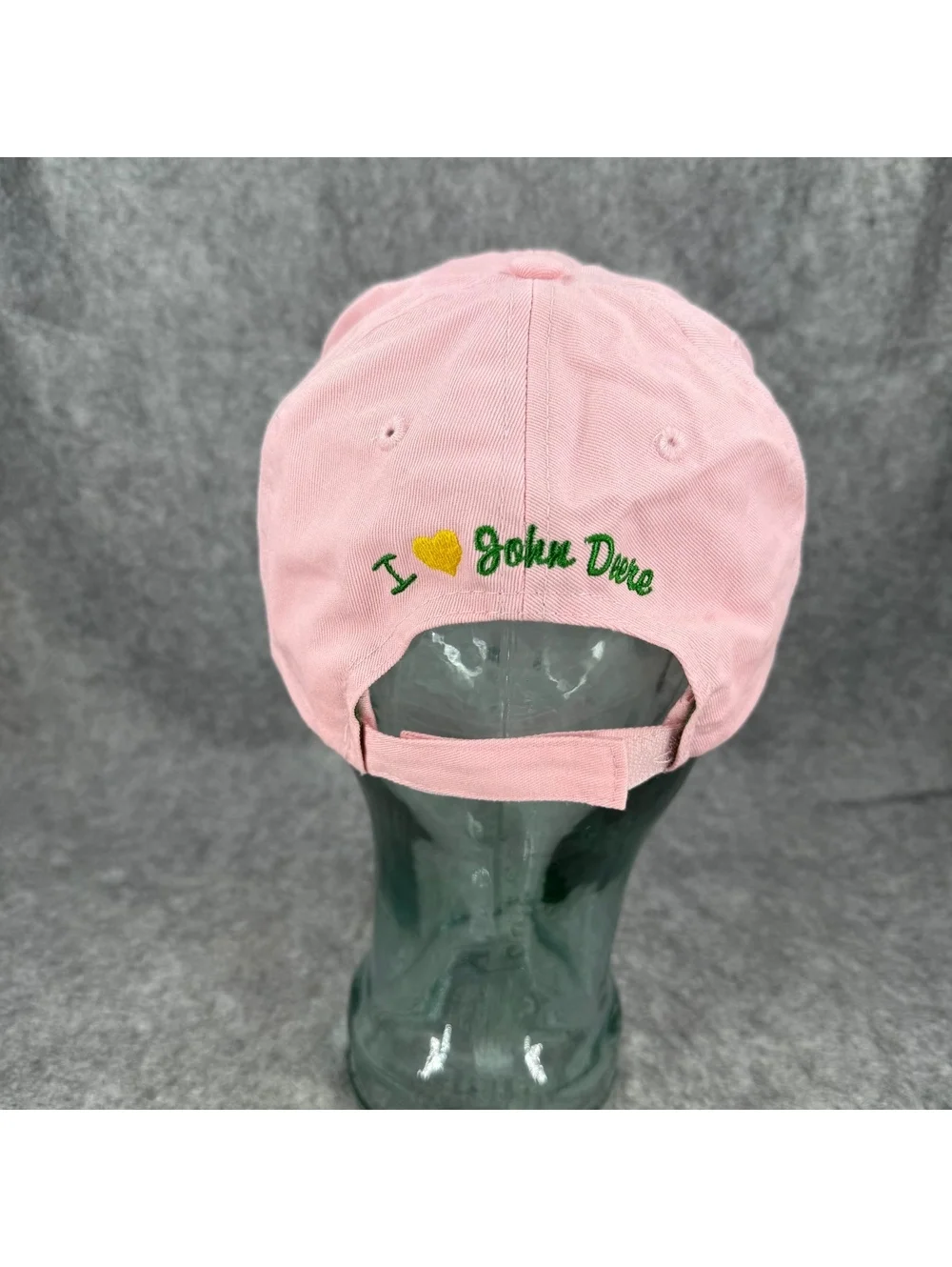 Bundle Girl’s John Deere Adjustable Size Hat Cap & Work Gloves Pink Green 071